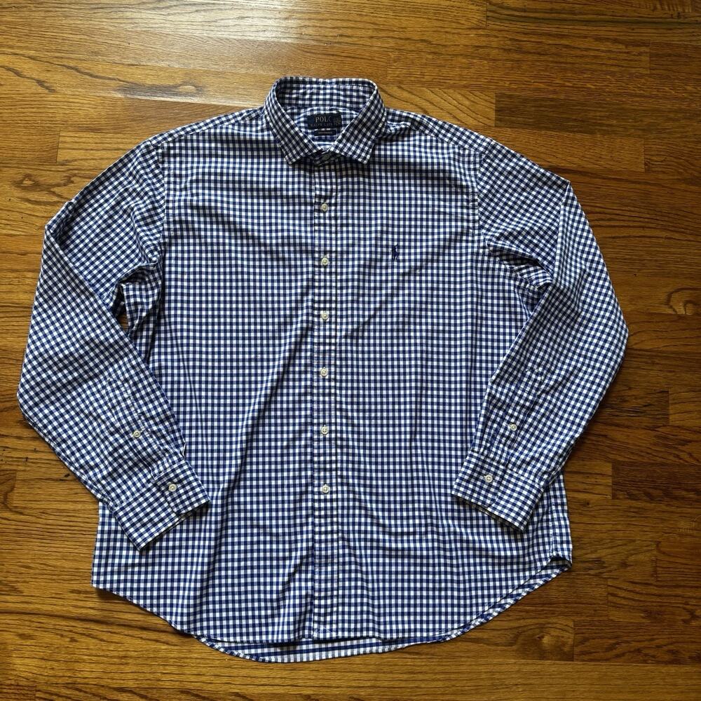 Polo Ralph Lauren Performance Men's XXL Classic-Fit Gingham Shirt Royal Blue